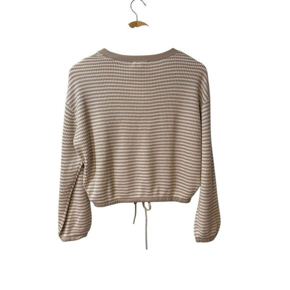 Splendid Collection Striped Knit Cardigan Button Front Drawstring Waist Size S - Picture 2 of 10